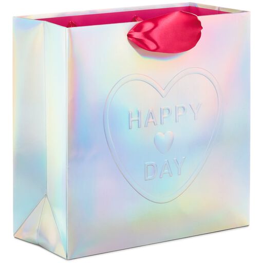 10.4" Happy Heart Day Square Gift Bag, 
