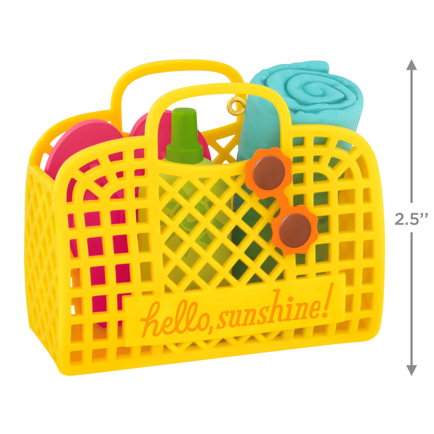 Yellow Beach Bag Keepsake Ornament measurement image number 3