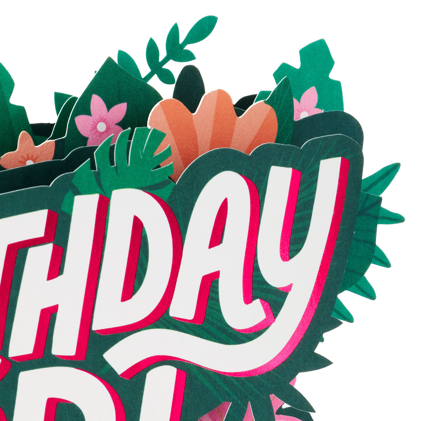 Tropical Greenery Pop-Up Birthday Card for Her Card Front Detail image number 4
