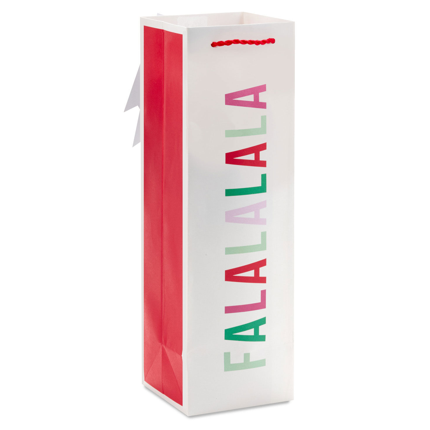 Colorful Caroling Christmas Wine Gift Bag back image number 6