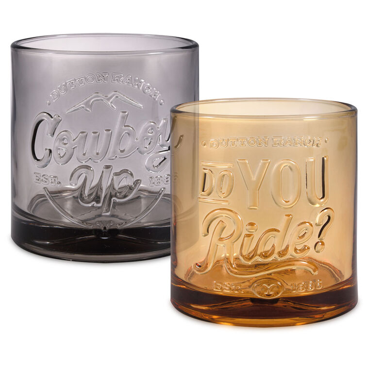 Yellowstone Cowboy Up Drinking Glasses Gift Set