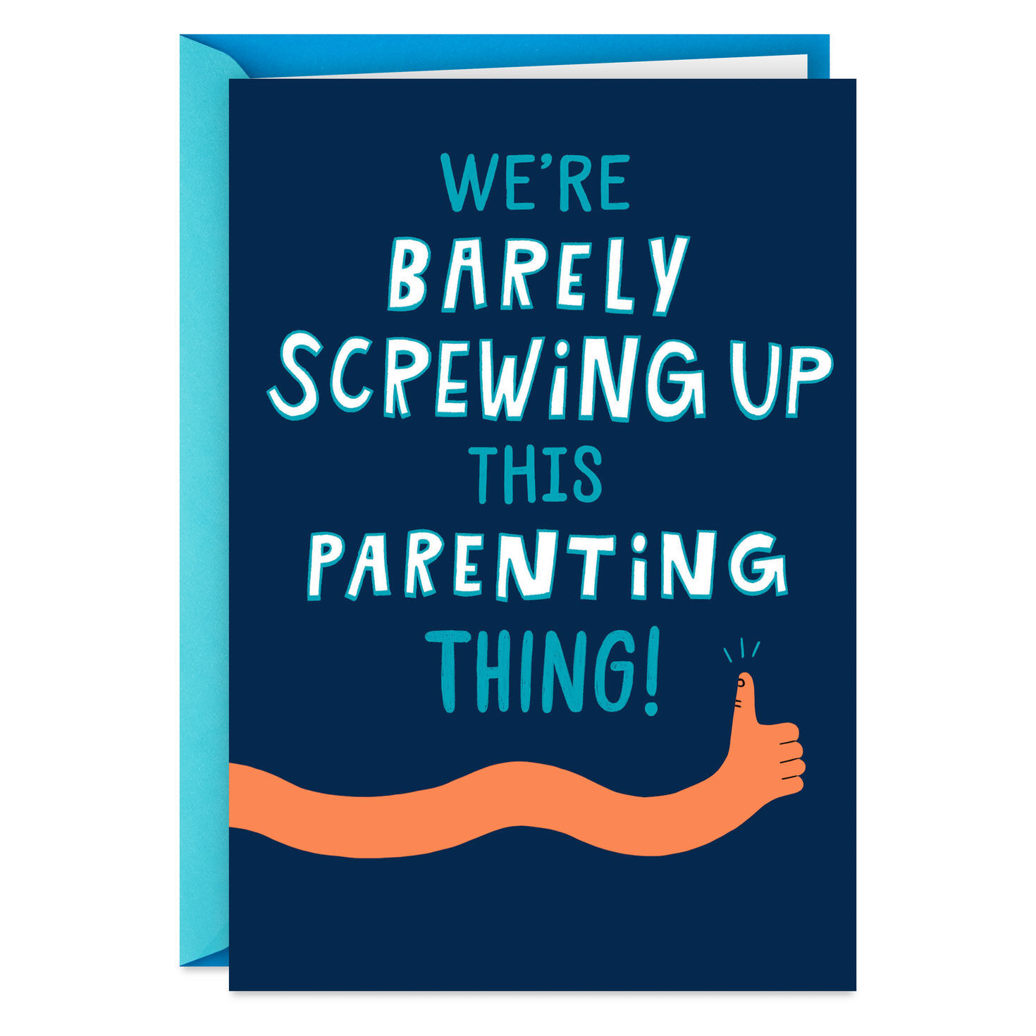 We're Barely Screwing Up Parenting Funny Father's Day Card for Husband