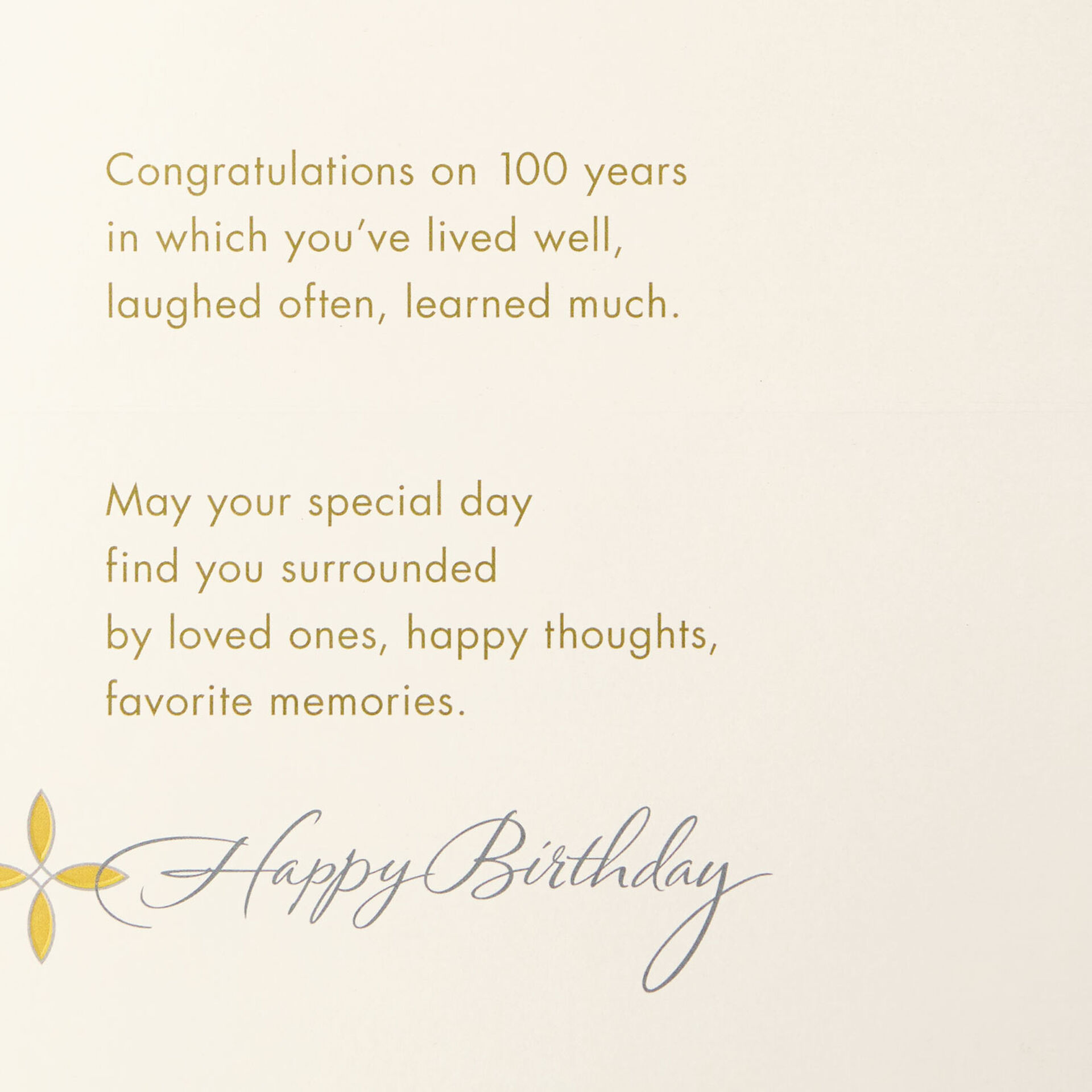 Live Well 100th Birthday Card - Greeting Cards - Hallmark