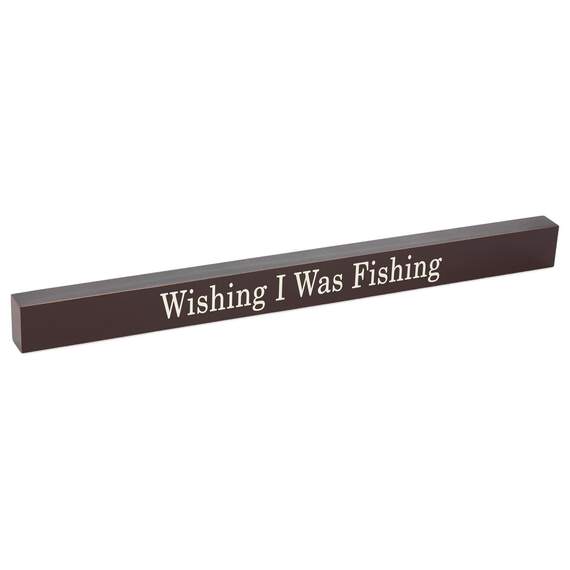 Wishing I Was Fishing Wooden Sign, , large image number 1
