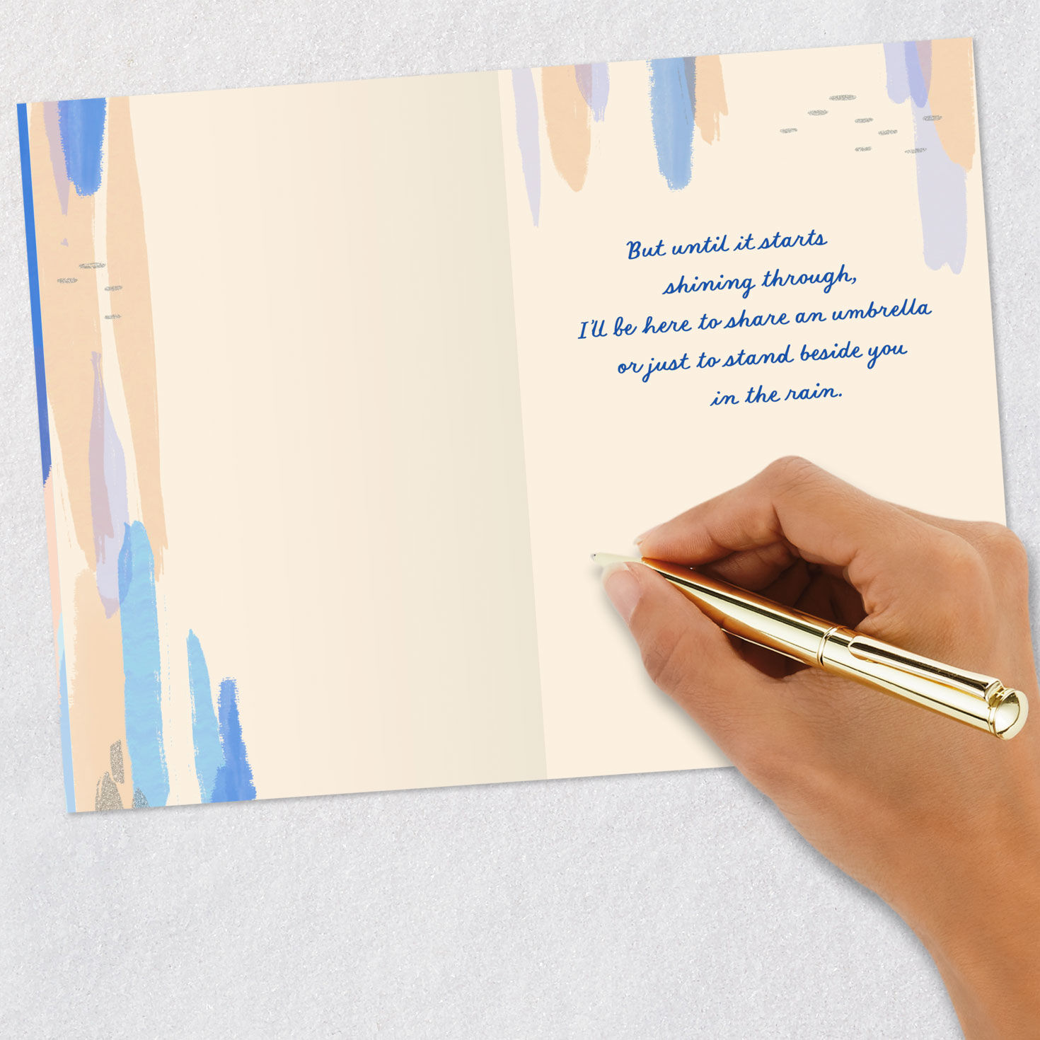 Pastel Abstract Rainfall Encouragement Card Signing card image number 6