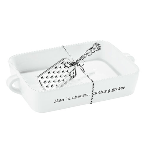 Mud Pie Mac and Cheese Dish With Grater, Set of 2, 