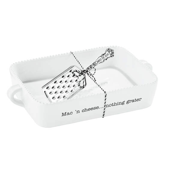 Mud Pie Mac and Cheese Dish With Grater, Set of 2