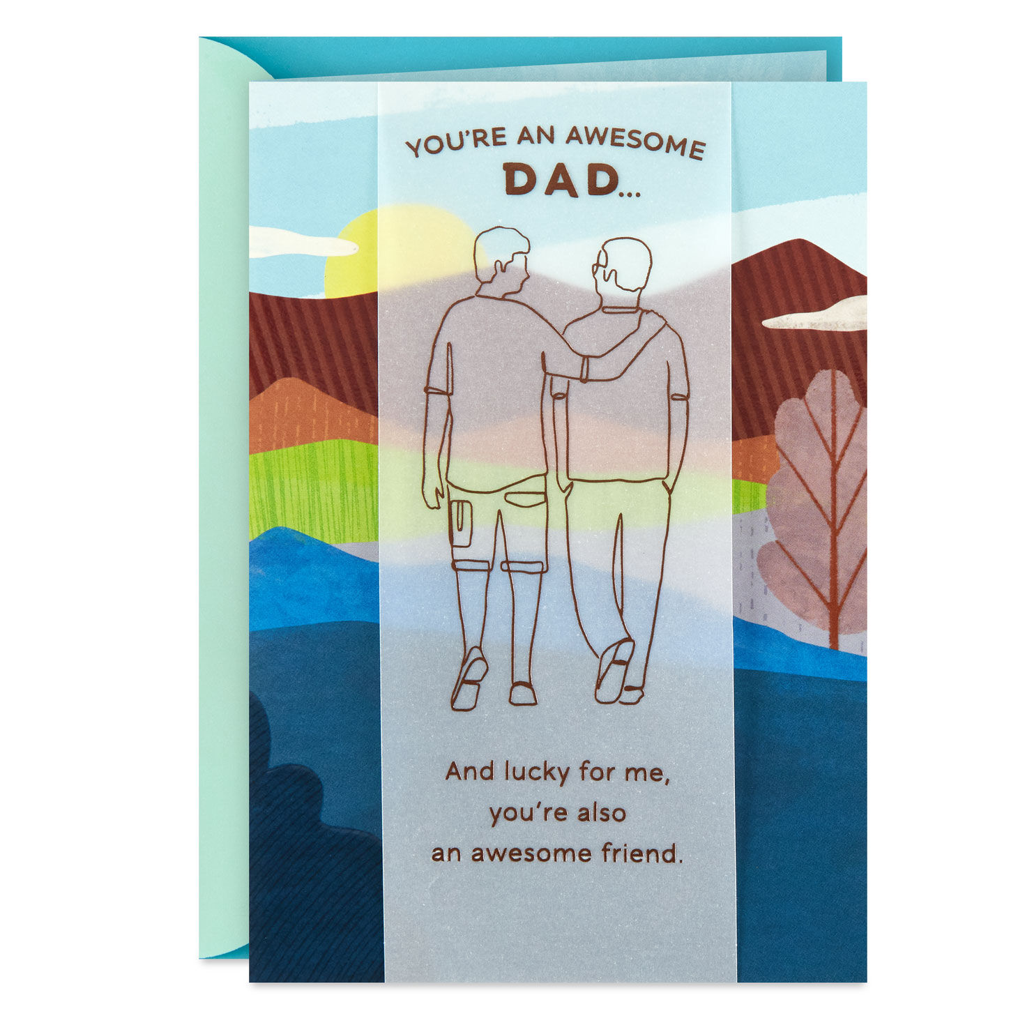 I'm Lucky to Walk Through Life With You Birthday Card for Dad From Son