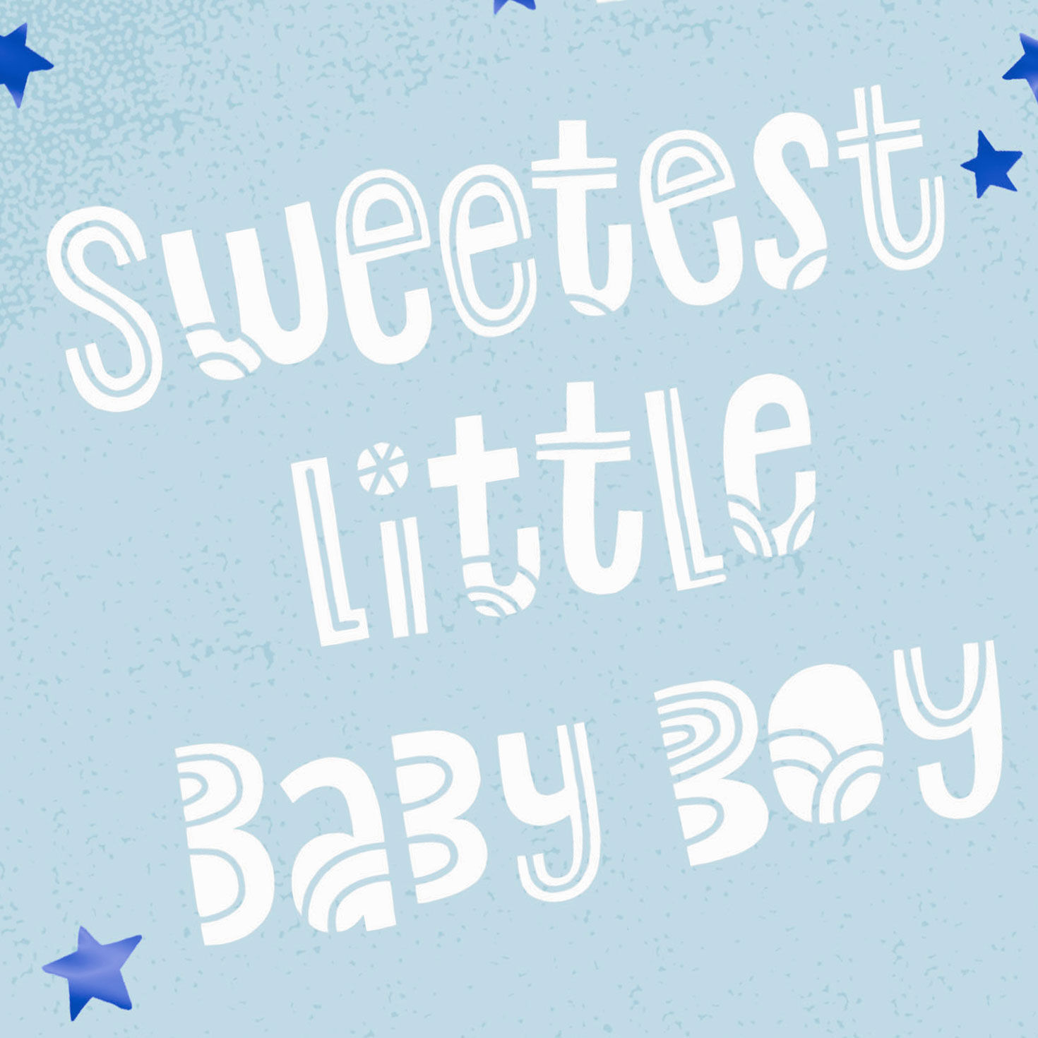 Mazel Tov Clouds and Stars New Baby Boy Card Card Front Detail image number 4
