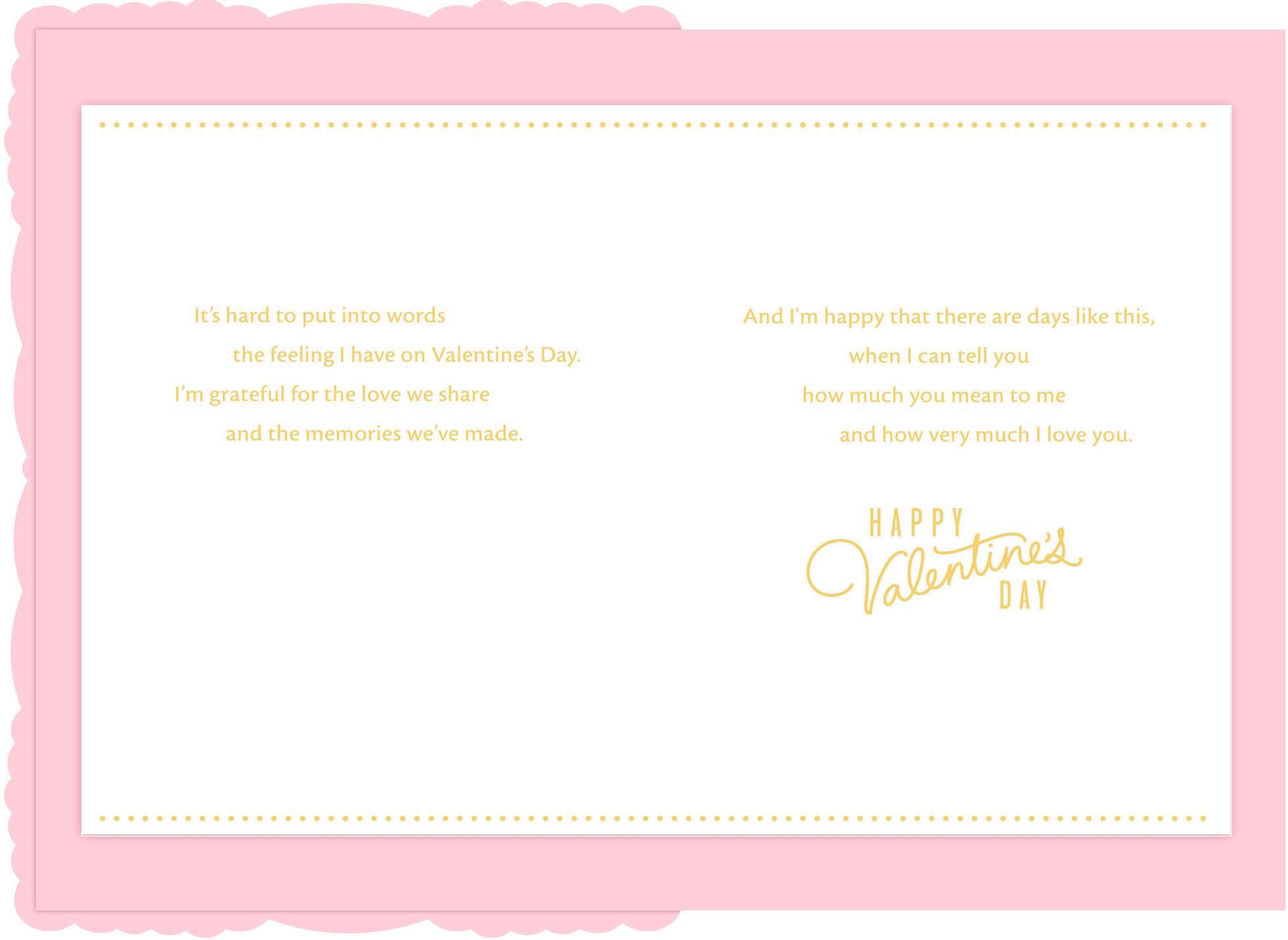 Pink Peony Flowers Valentine's Day Card for Wife