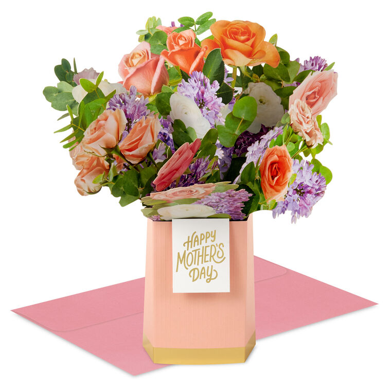 Jumbo Flower Bouquet in Vase 3D Pop-Up Mother's Day Card