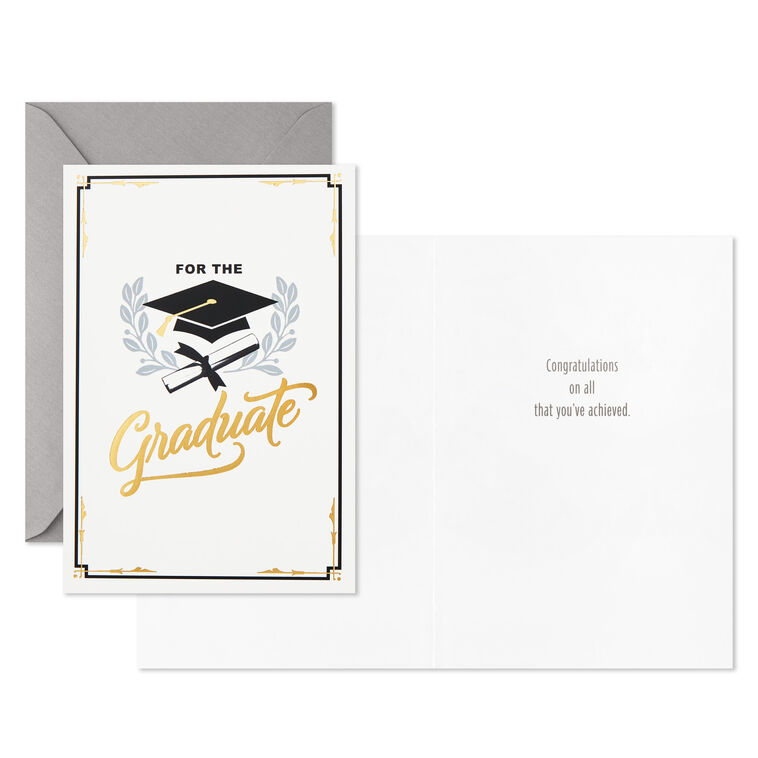 Assorted Black, White and Gold Graduation Cards, Pack of 12, , large image number 5