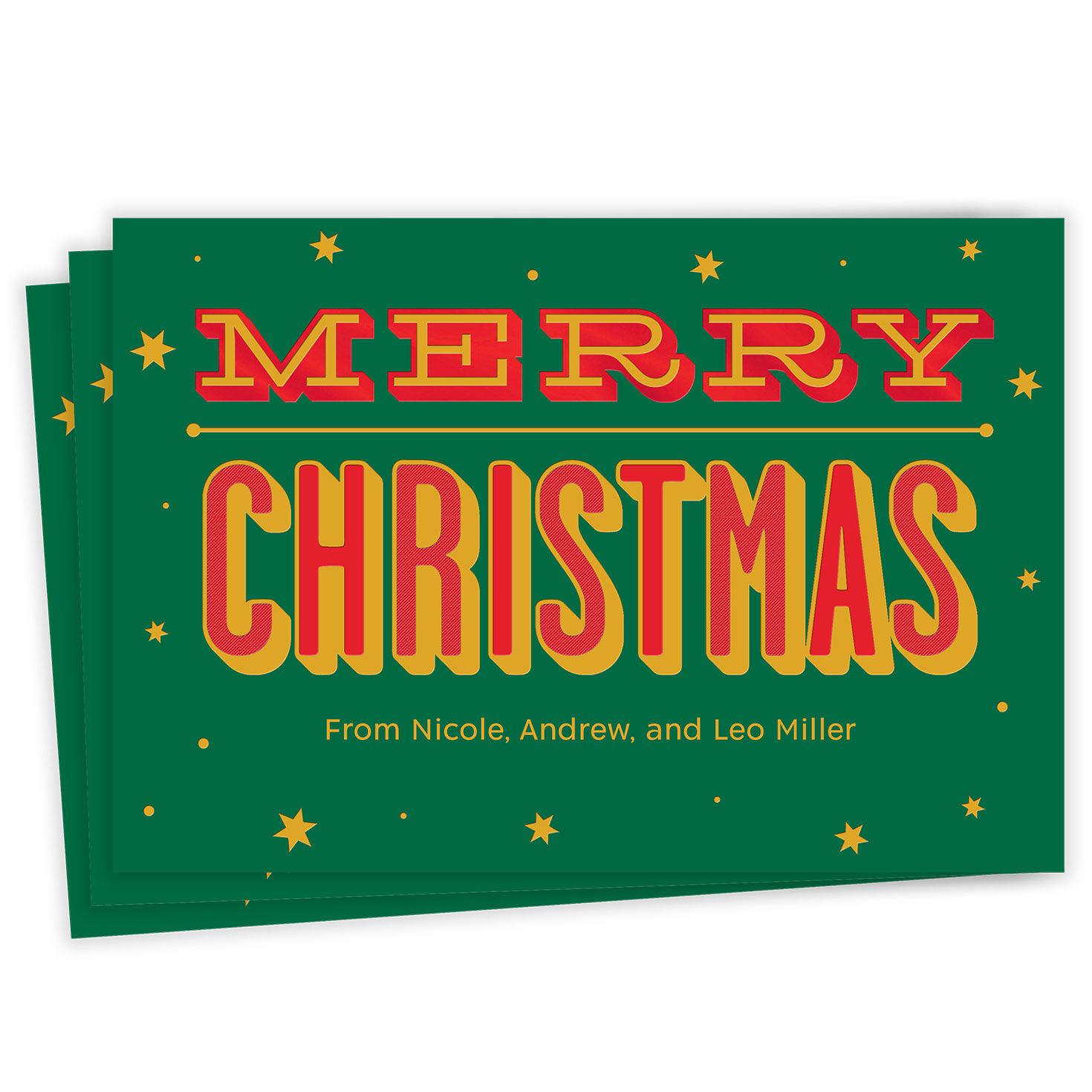 Bold Retro Flat Christmas Photo Card