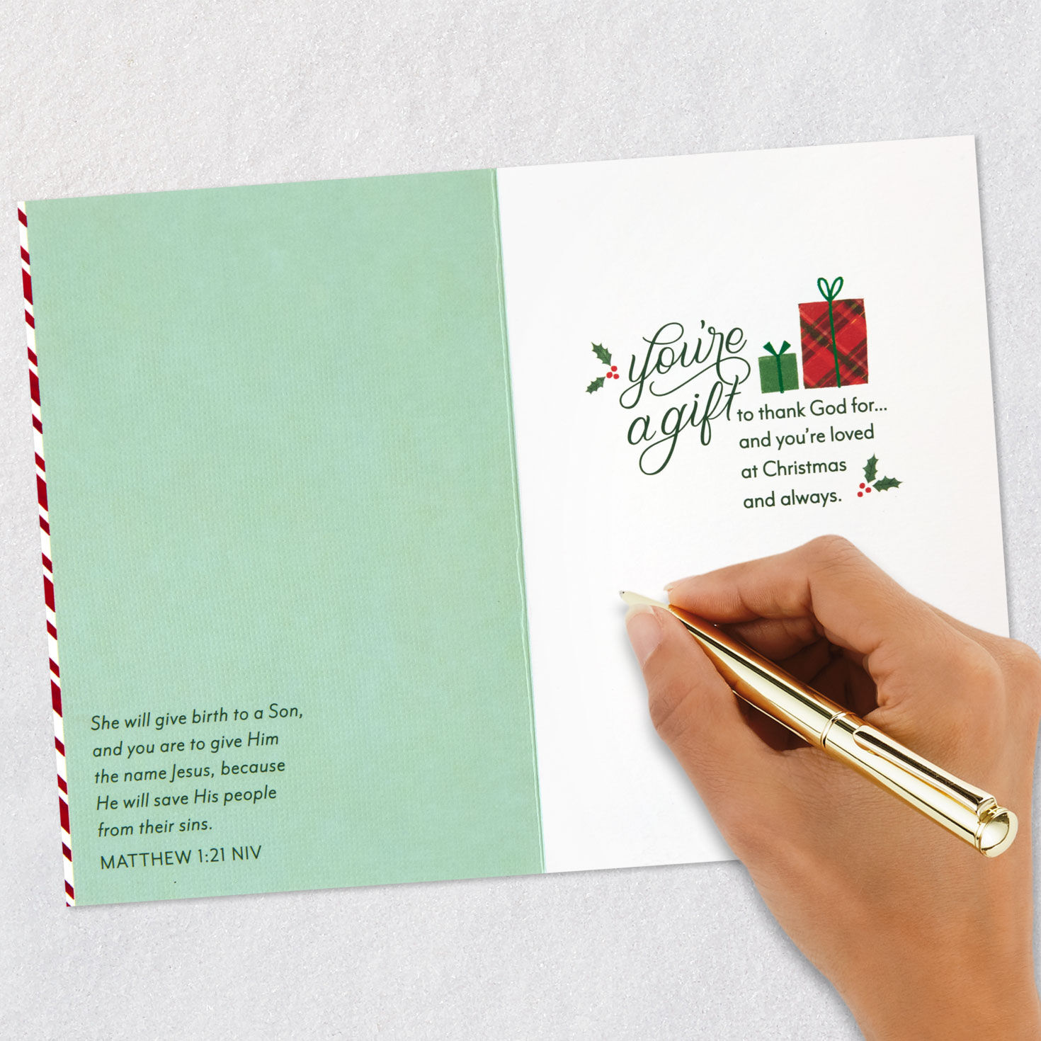 You're a Gift to Thank God for Religious Christmas Card for Grandson for only USD 4.99 | Hallmark