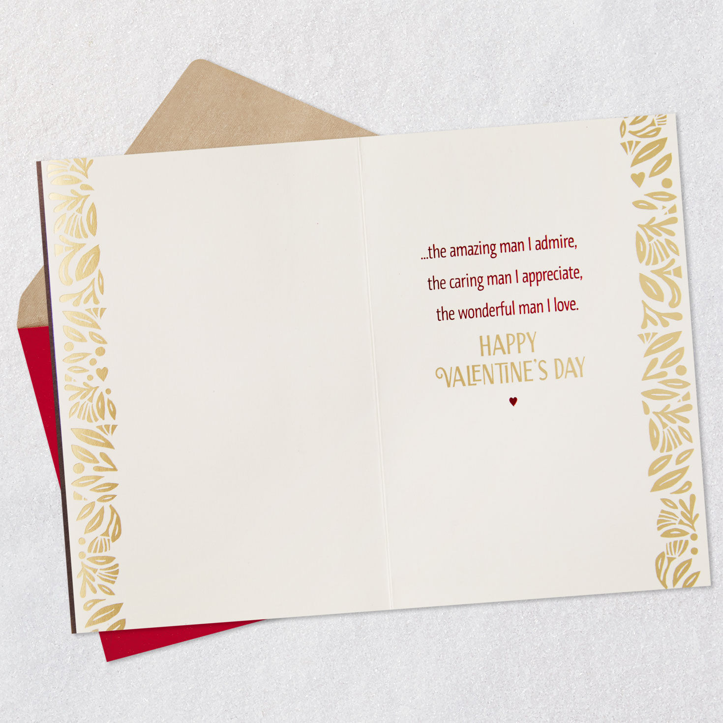 Red Foliage Valentine's Day Card for Husband Open card with envelope image number 3