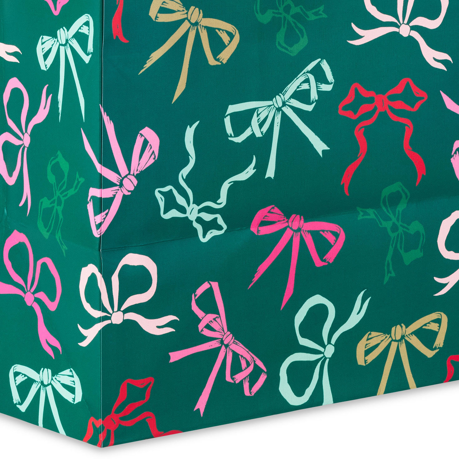 Lacey Chabert Bows on Green Christmas Gift Bag Base/Side Detail image number 5