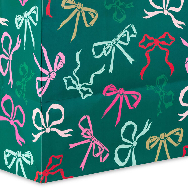 Lacey Chabert Bows on Green Christmas Gift Bag Base/Side Detail image number 5