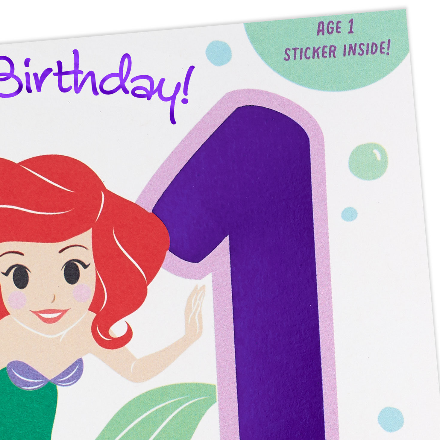 Disney The Little Mermaid First Birthday Card for Girl With Sticker for only USD 4.99 | Hallmark