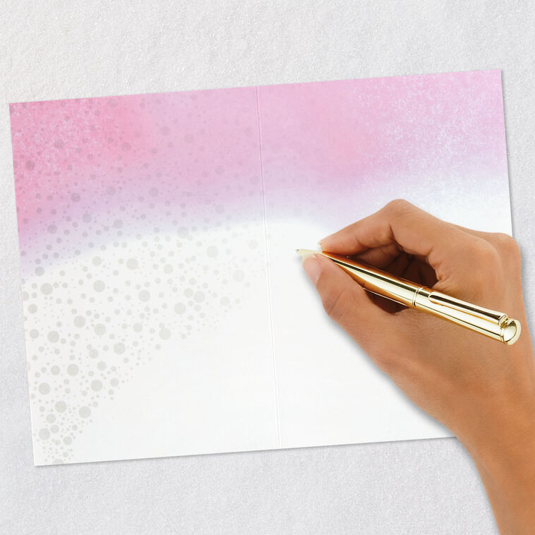Watercolor Flowers and Sequins Blank Thank You Card  image number 5