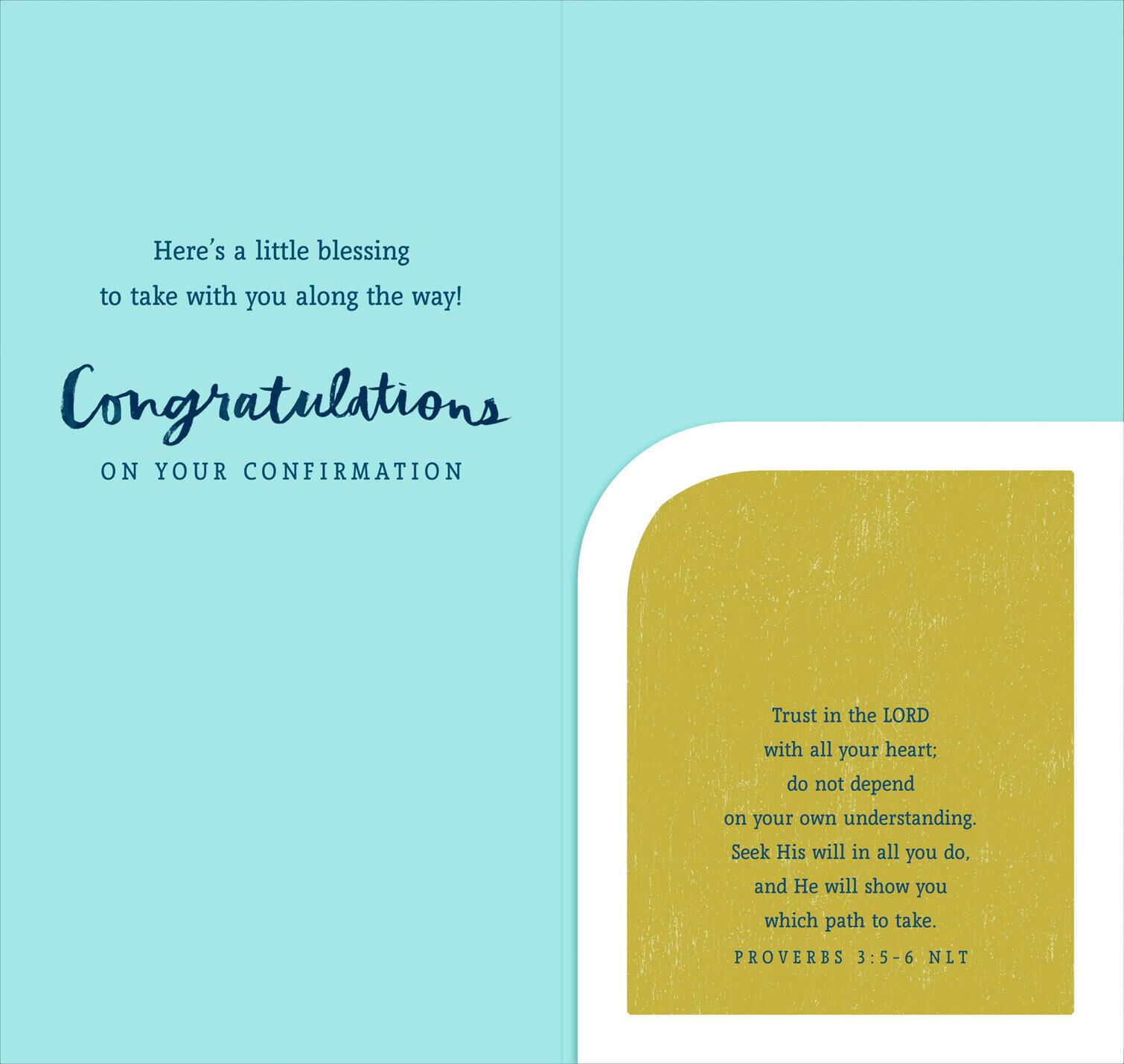 Dove on Gold Religious Money Holder Confirmation Card