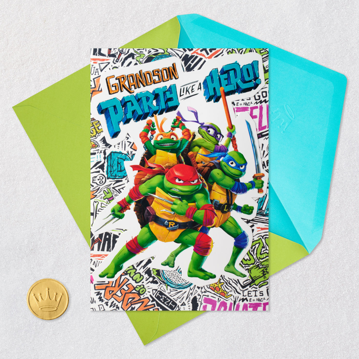 Teenage Mutant Ninja Turtles: Mutant Mayhem Party Like a Hero Birthday Card for Grandson for only USD 4.99 | Hallmark