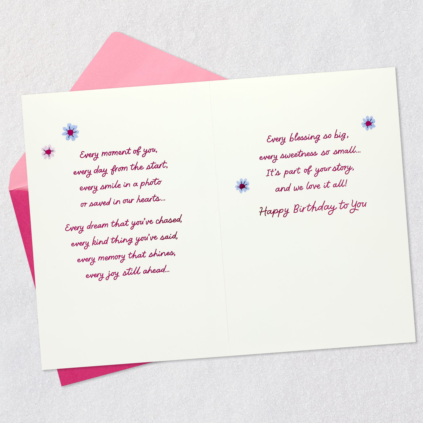Bows and Flowers Birthday Card for Daughter Open card with envelope image number 4