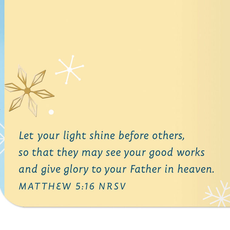 Candlelit Lantern Religious Sister Christmas Card scripture image number 3