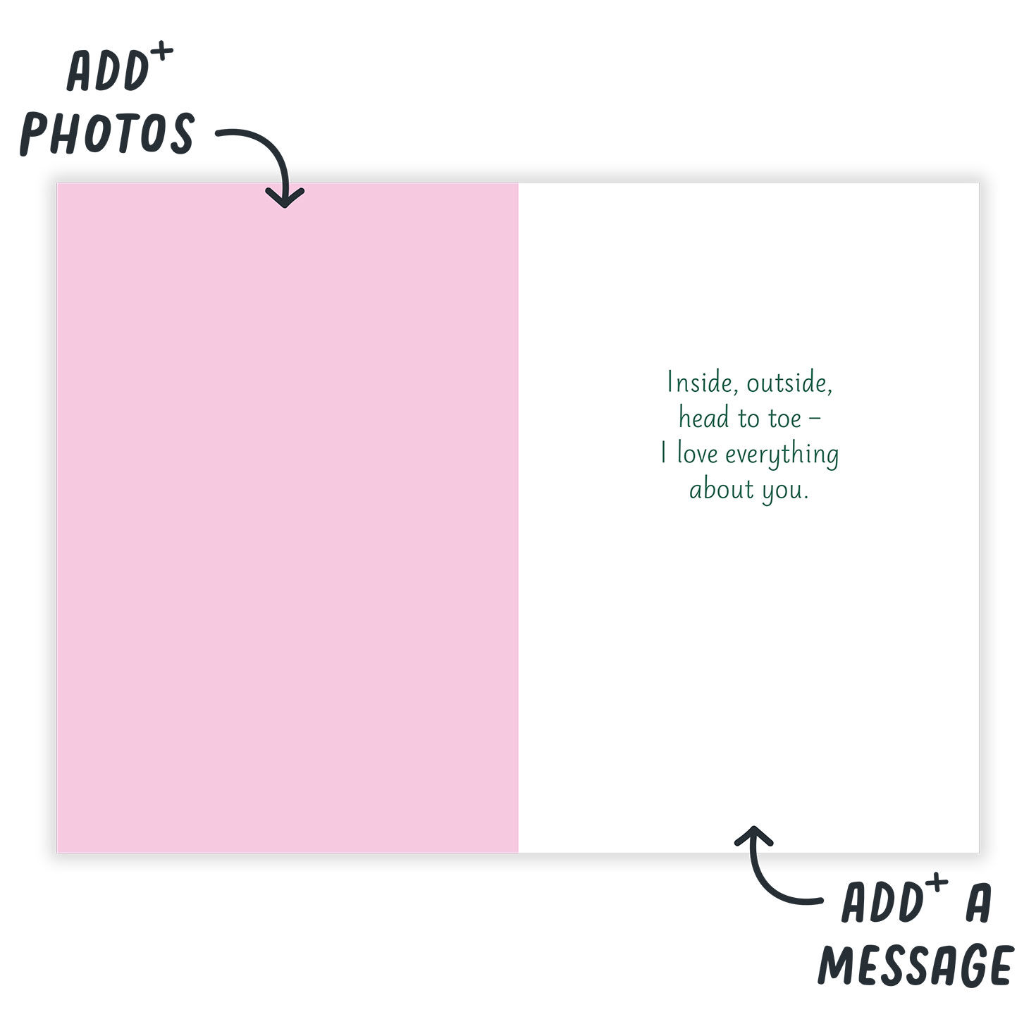 Pink Blue Wildflowers Art Personalized Love Card  image number 3