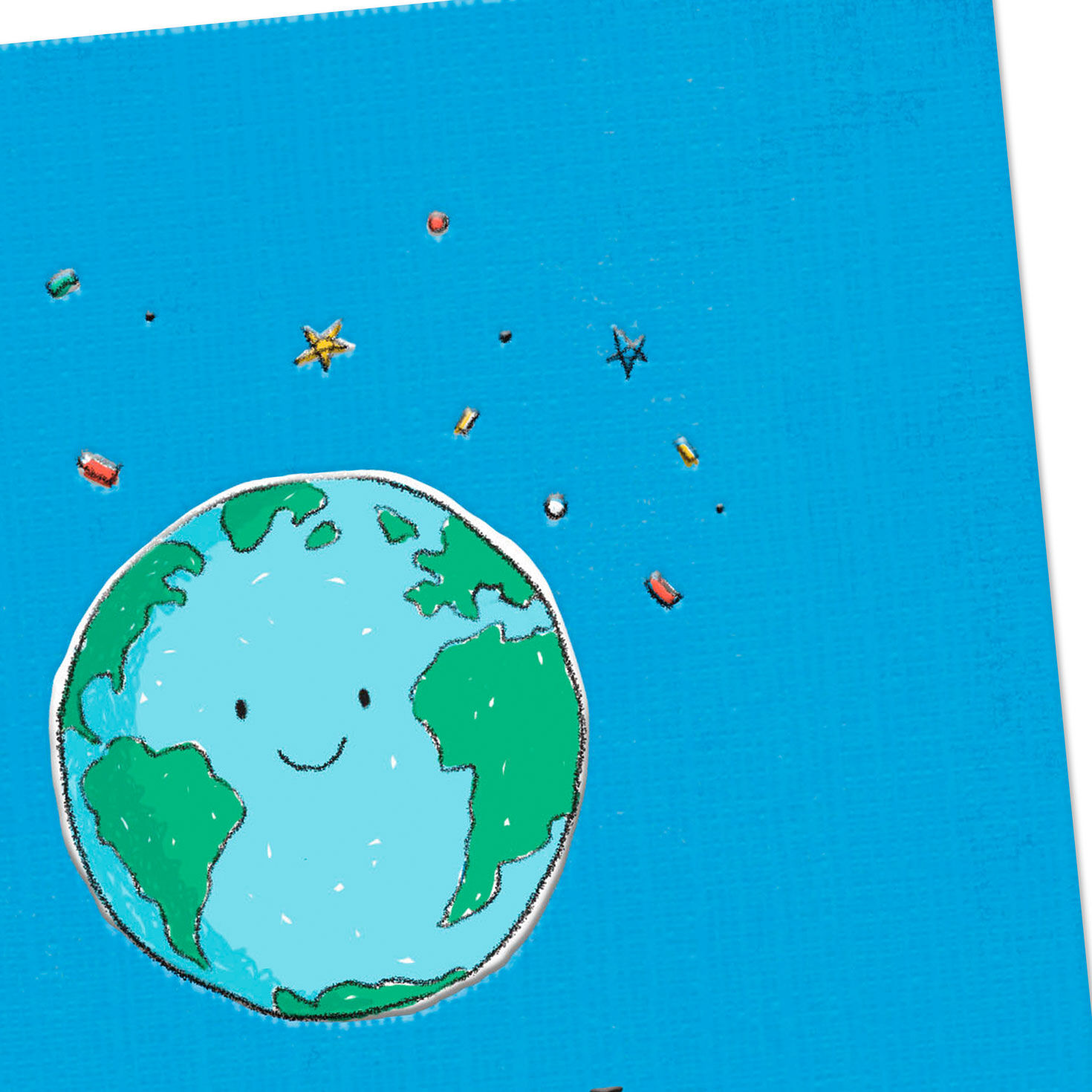 Smiling Earth Teacher Thank You Card Card Front Detail image number 4