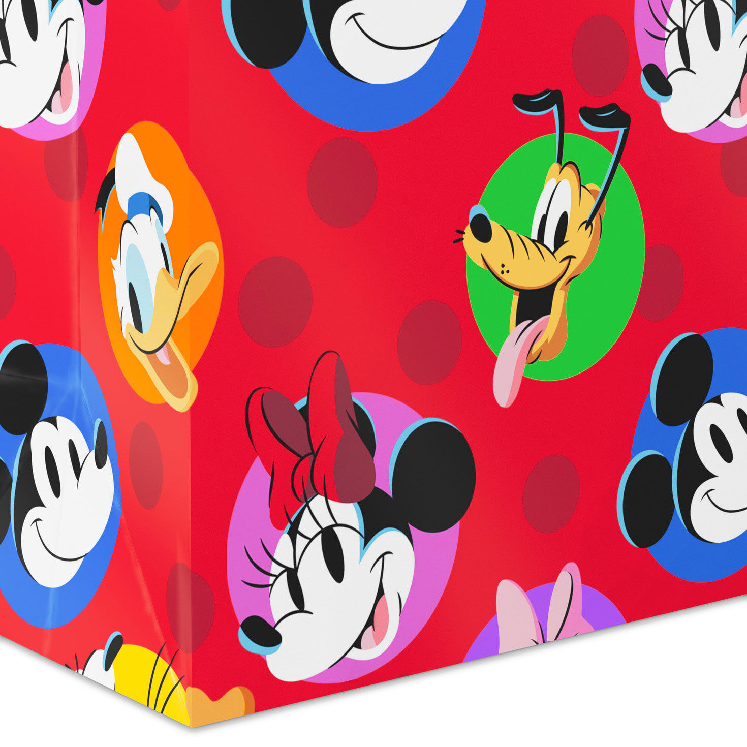 Mickey Mouse and Friends on Red Medium Gift Bag Base/Side Detail image number 5