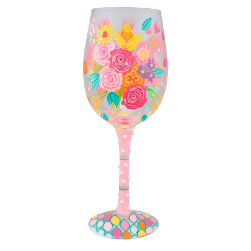Lolita Glad You're My Mom Handpainted Wine Glass, 15 oz., 