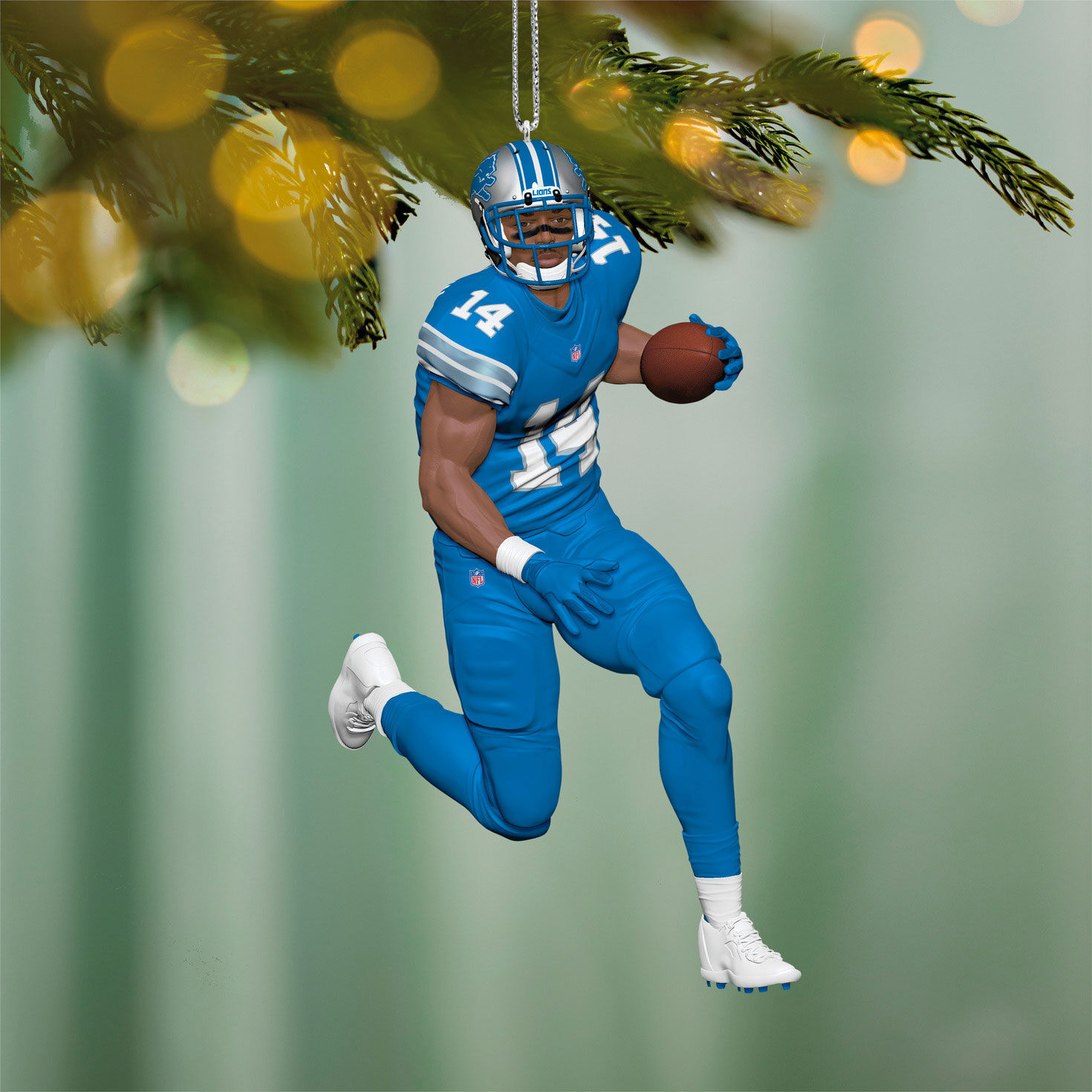 Detroit Lions Amon-Ra St. Brown Keepsake Ornament Hanging on tree image number 2