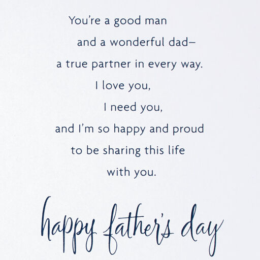 You're a True Partner Father's Day Card for Husband, 