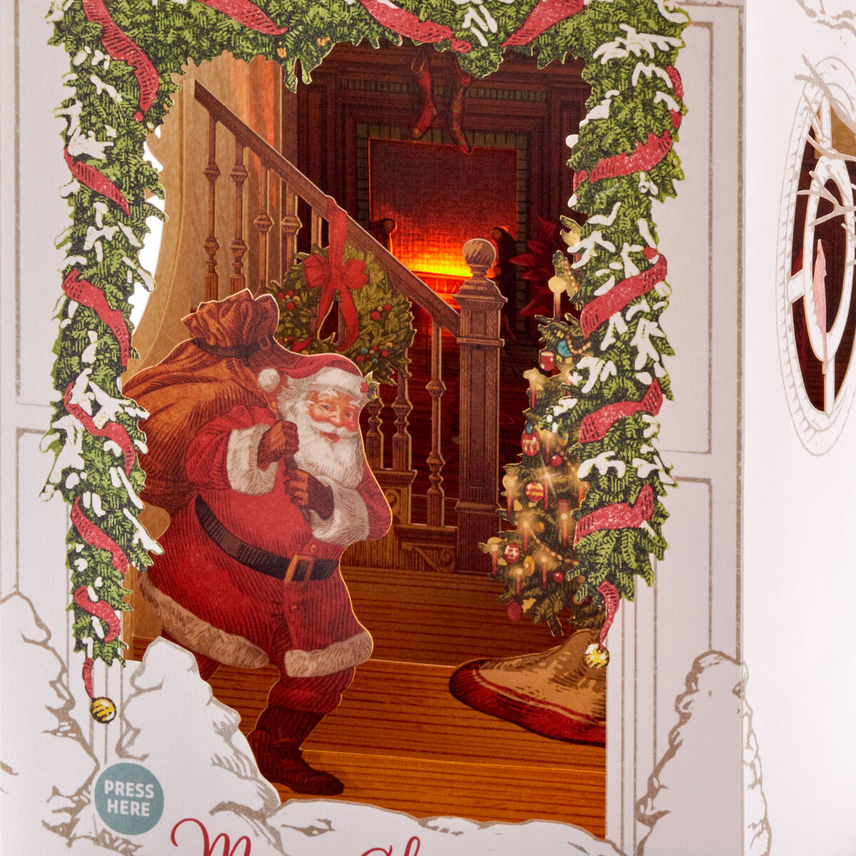 Spirit of Christmas Musical 3D PopUp Christmas Card With Light Greeting Cards Hallmark