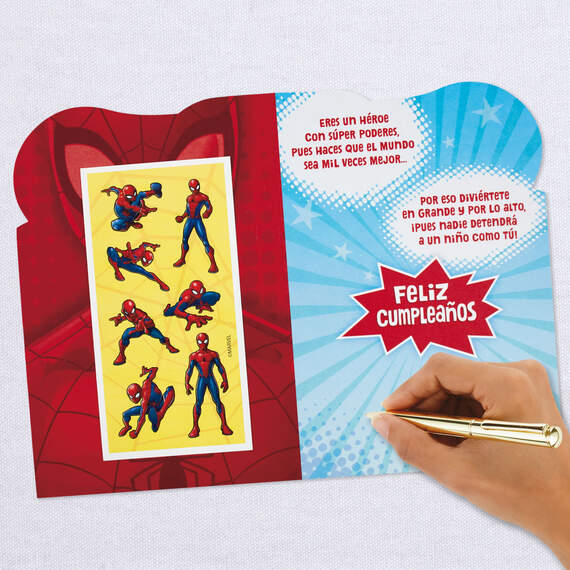 Marvel Spider-Man Spanish-Language 5th Birthday Card With Stickers, , large image number 7