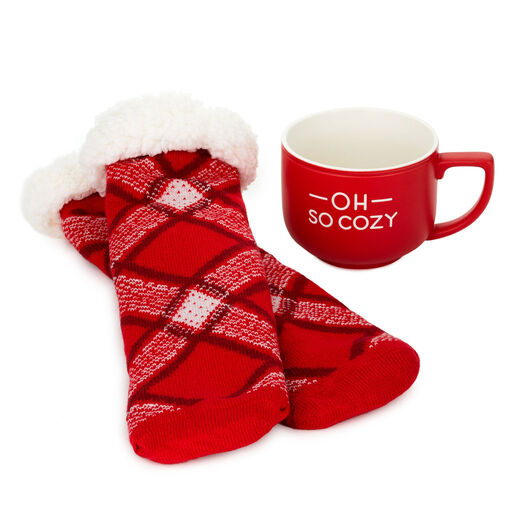 Mug and Plush Socks Cozy for Christmas Bundle, 