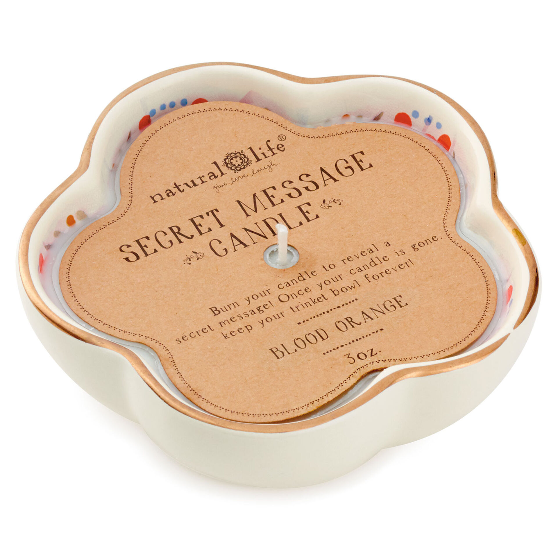 Natural Life You Are Loved Secret Message Trinket Bowl Candle, 3 oz