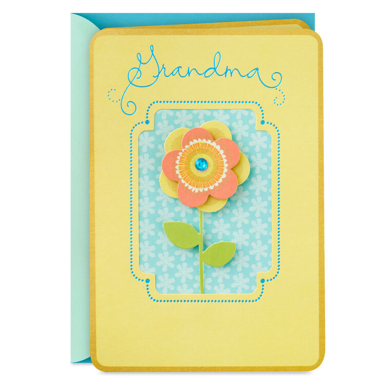 Yellow Layered Flower Mother's Day Card for Grandma Card Front image number 1