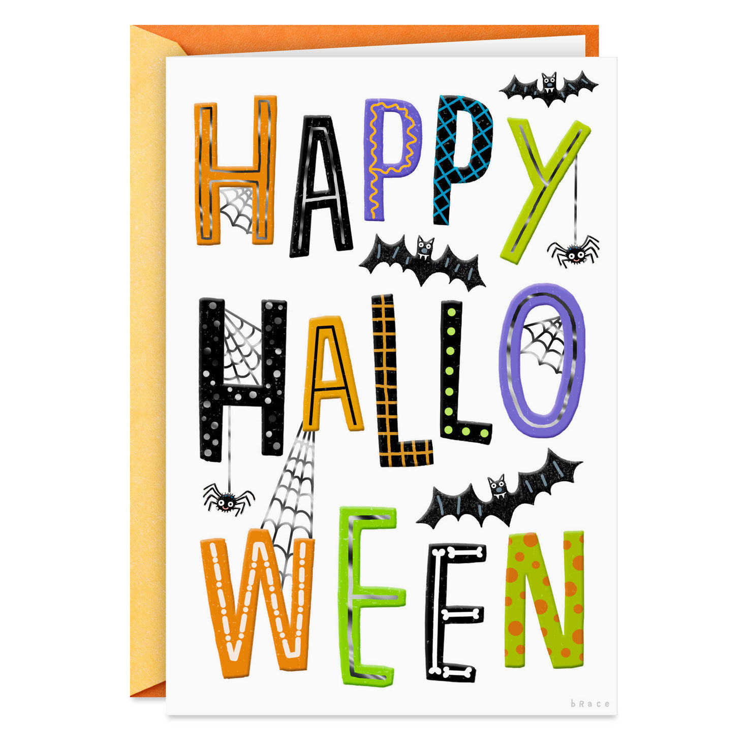 Bats, Spiders and Bones Halloween Card