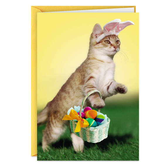 Peter Cat-n-tail Funny Easter Card, , large image number 1