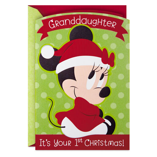 Disney Minnie Mouse First Christmas Card for Granddaughter, 