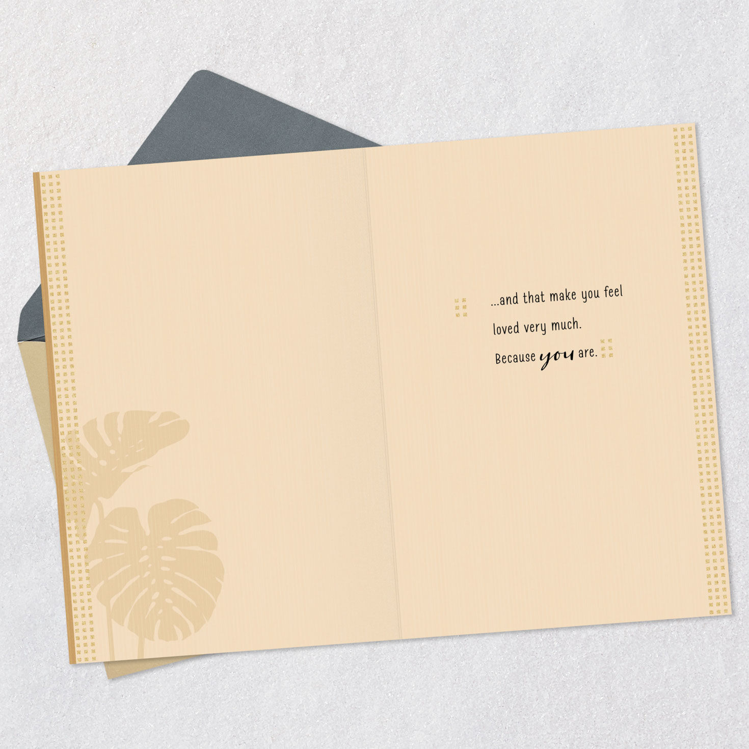 Tropical Leaves Brother-in-Law Father's Day Card Open card with envelope image number 3