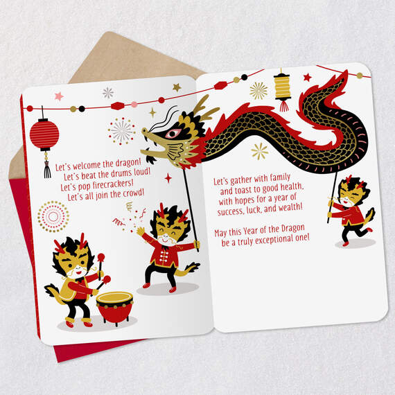Let's Welcome the Dragon 2024 Chinese New Year Card, , large image number 4