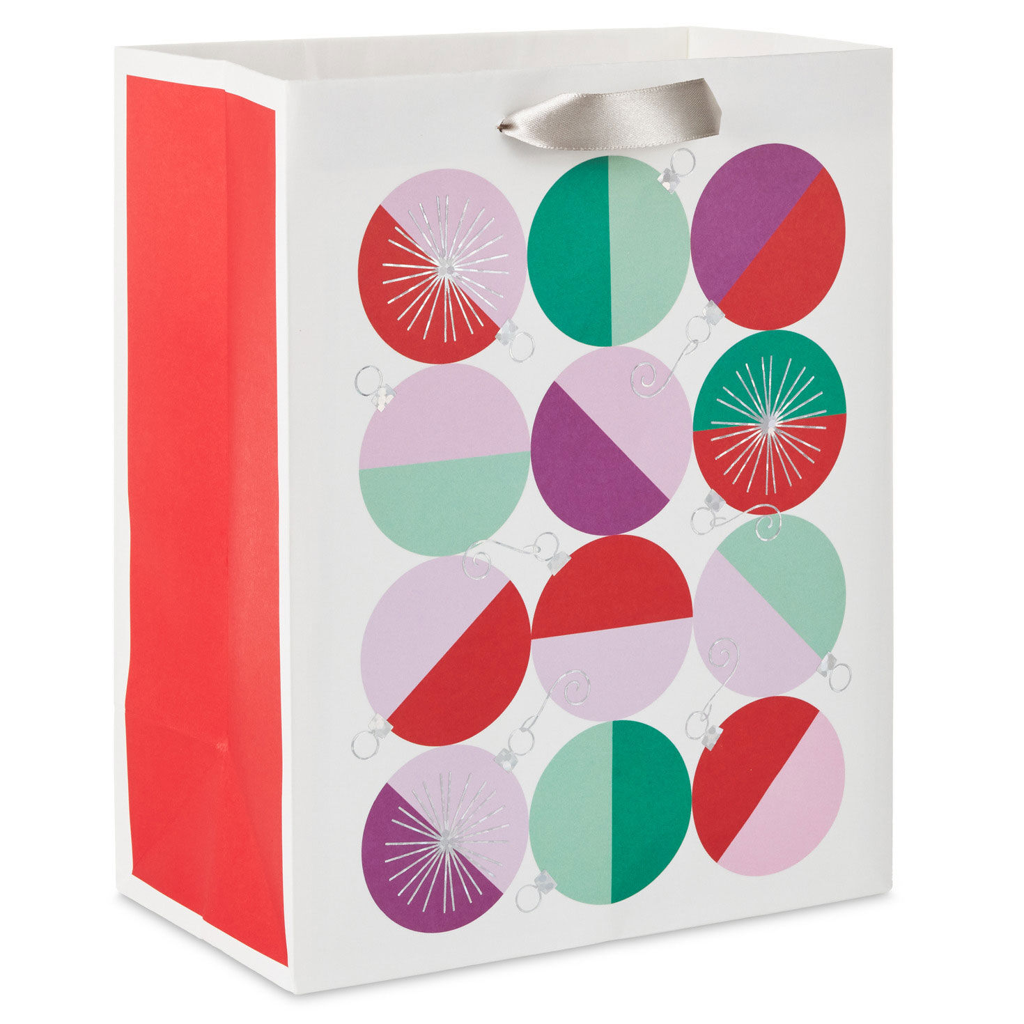 9.6" Color Block Ornaments Medium Christmas Gift Bag