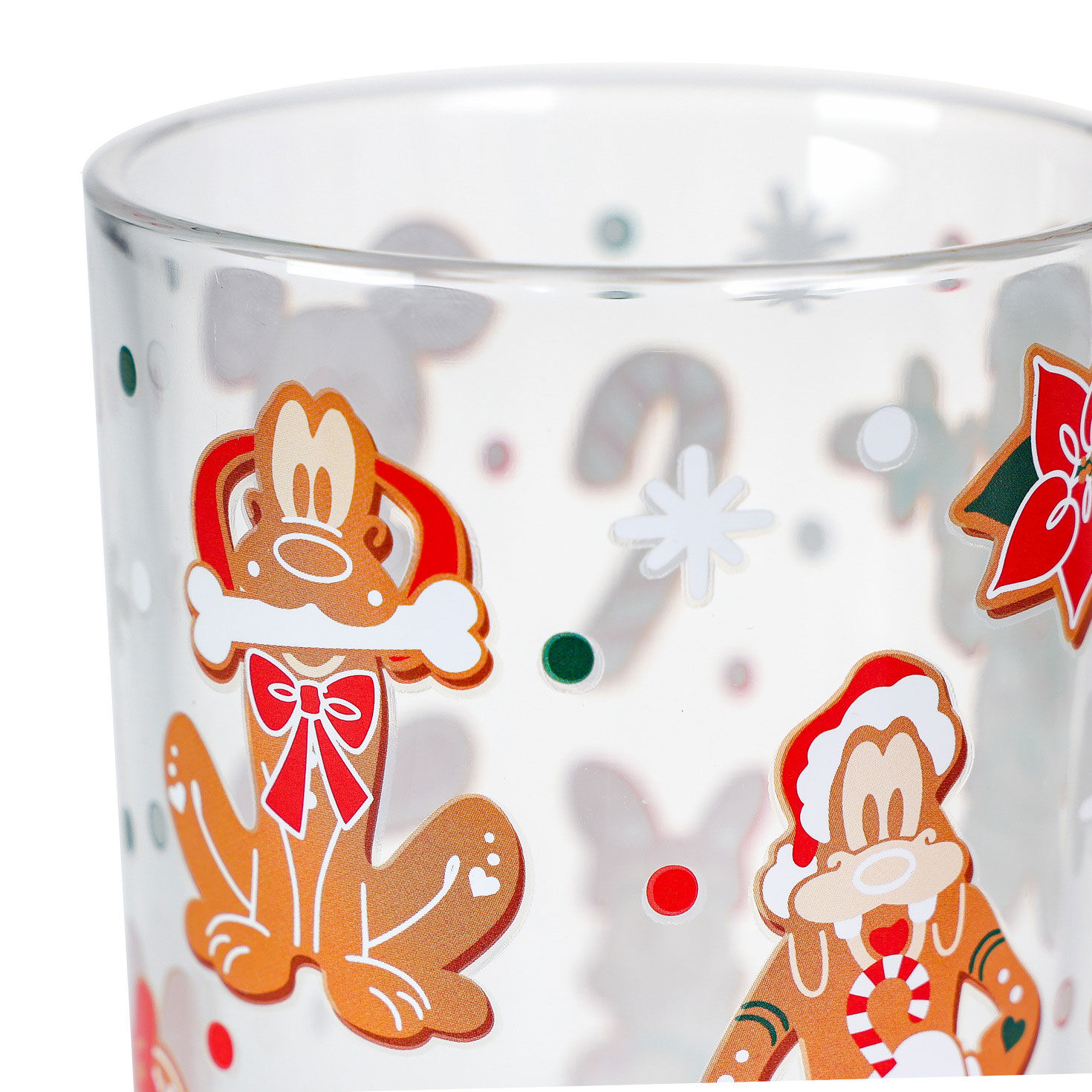 Disney Mickey and Friends Gingerbread Drinking Glass upclose view image number 4