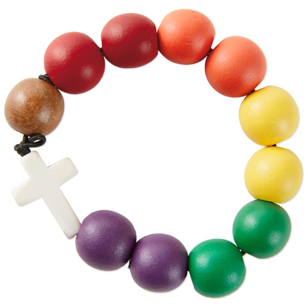 Wooden Rosary Bracelet Jewelry Hallmark Wooden Rosary Bracelet