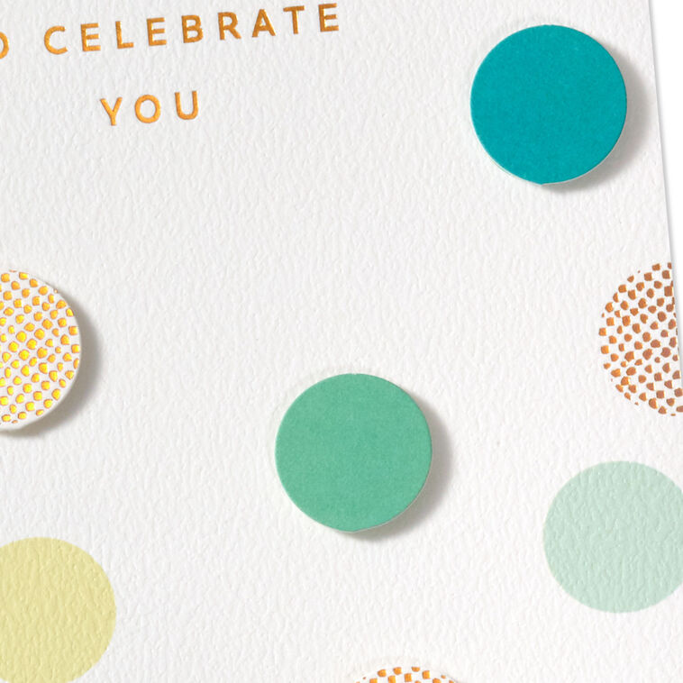 Colorful Scattered Dots Signature Birthday Card Card Front Detail image number 5