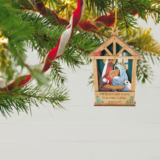 A Child is Born Nativity Papercraft Ornament, 