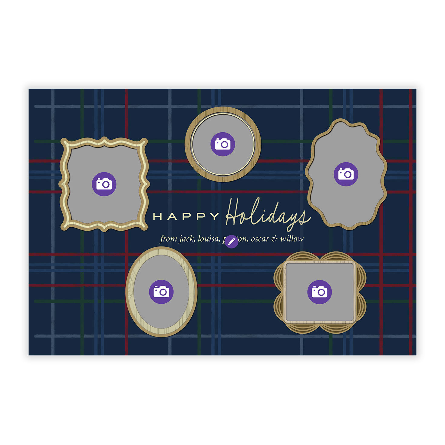 Plaid Wall Gallery Flat Holiday Photo Card, , large image number 5
