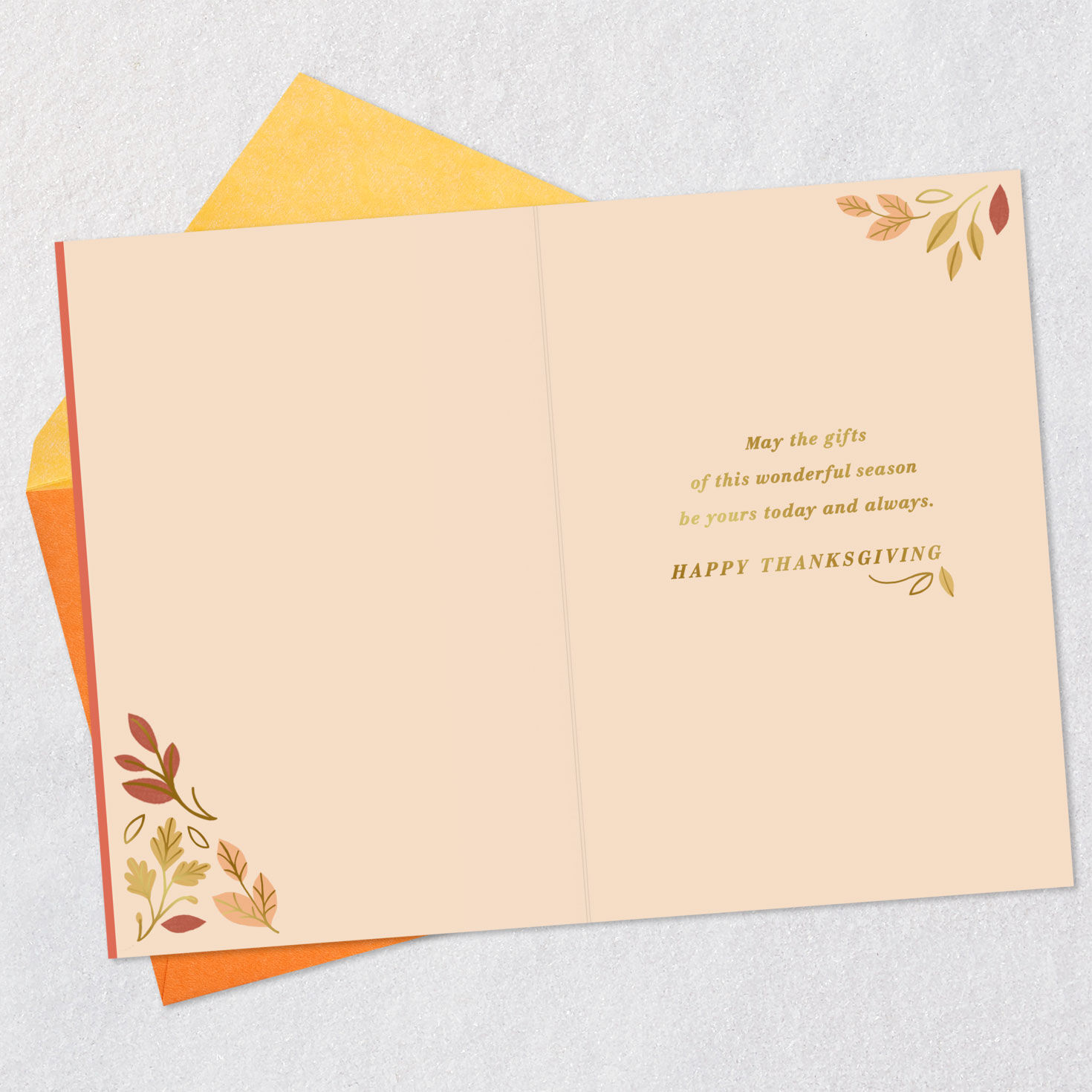 Love and Gratitude Togetherness Thanksgiving Card Open card with envelope image number 3